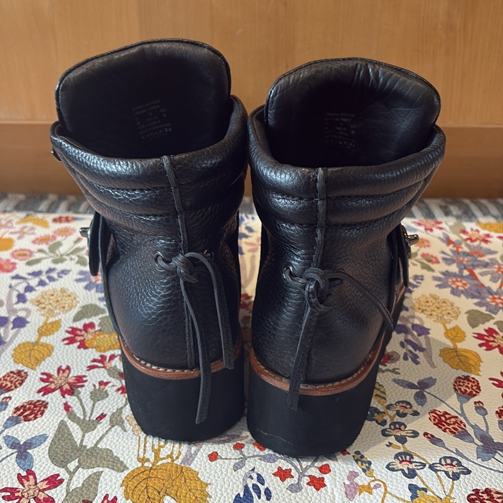 Coach Urban Hiker Leather Wedge Ankle Boots - Picture 4 of 6